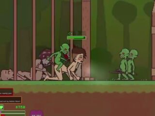 Captivity &vert; stadium 3 &vert; naken kvinnlig survivor fights henne sätt genom lascivious goblins men fails och blir körd hård svälj liters av sperma &vert; hentai spel gameplay p3